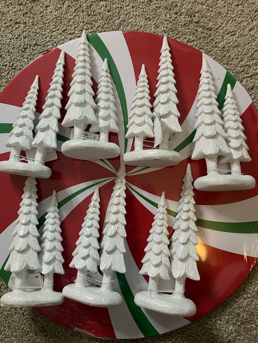 Hobby Lobby White Glitter Mini Tree Set